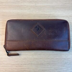 Vintage Baseballism Cathy Zip-Around Wallet Dark Brown “Glove Leather” Like New!